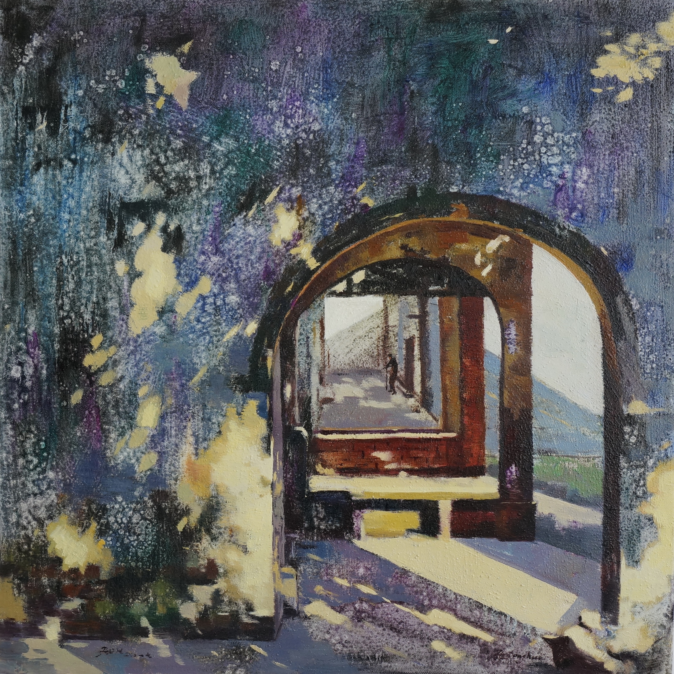 门后的守望70-70cm油画，2017年_调整大小.jpg